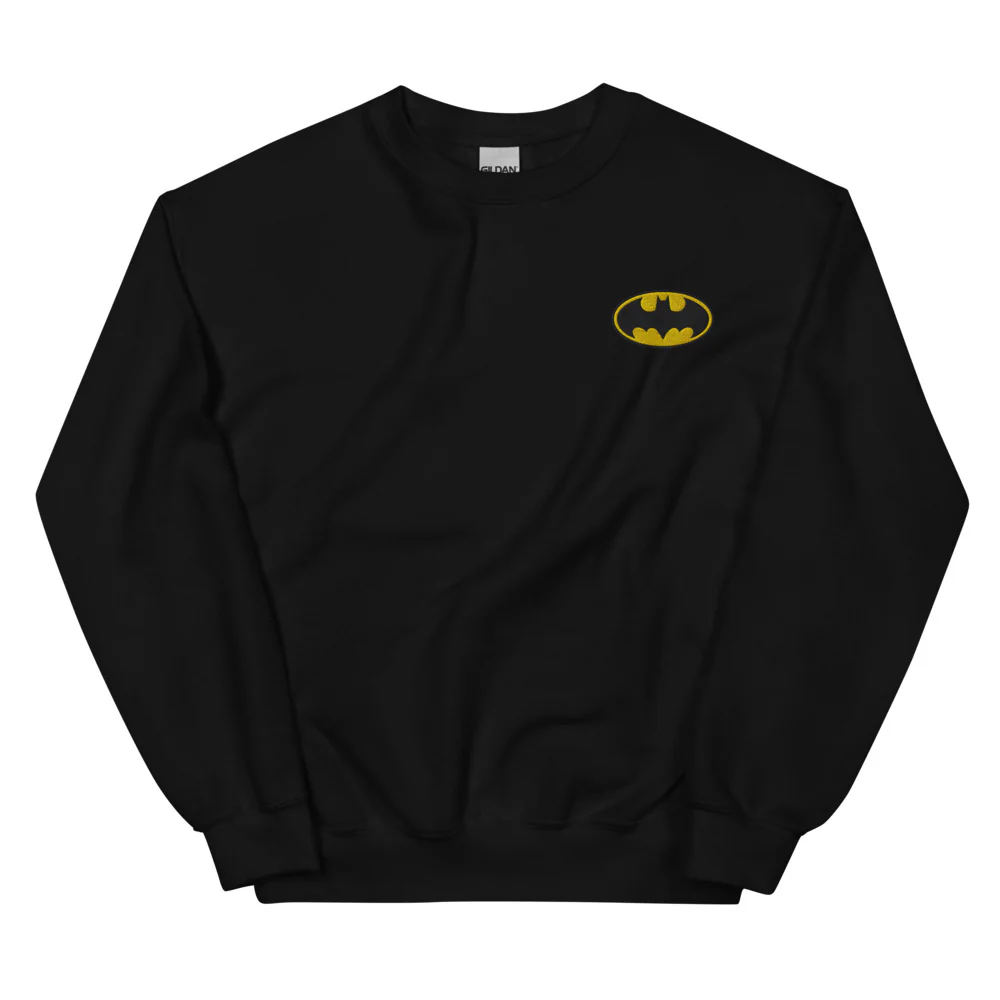 BATMAN Logo Embroidered Crewneck Sweatshirt