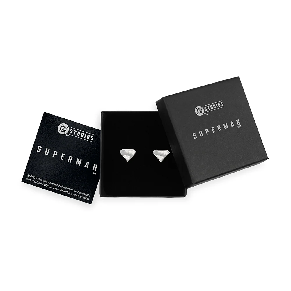SUPERMAN (2025 Movie) S-Shield Sterling Silver Earrings