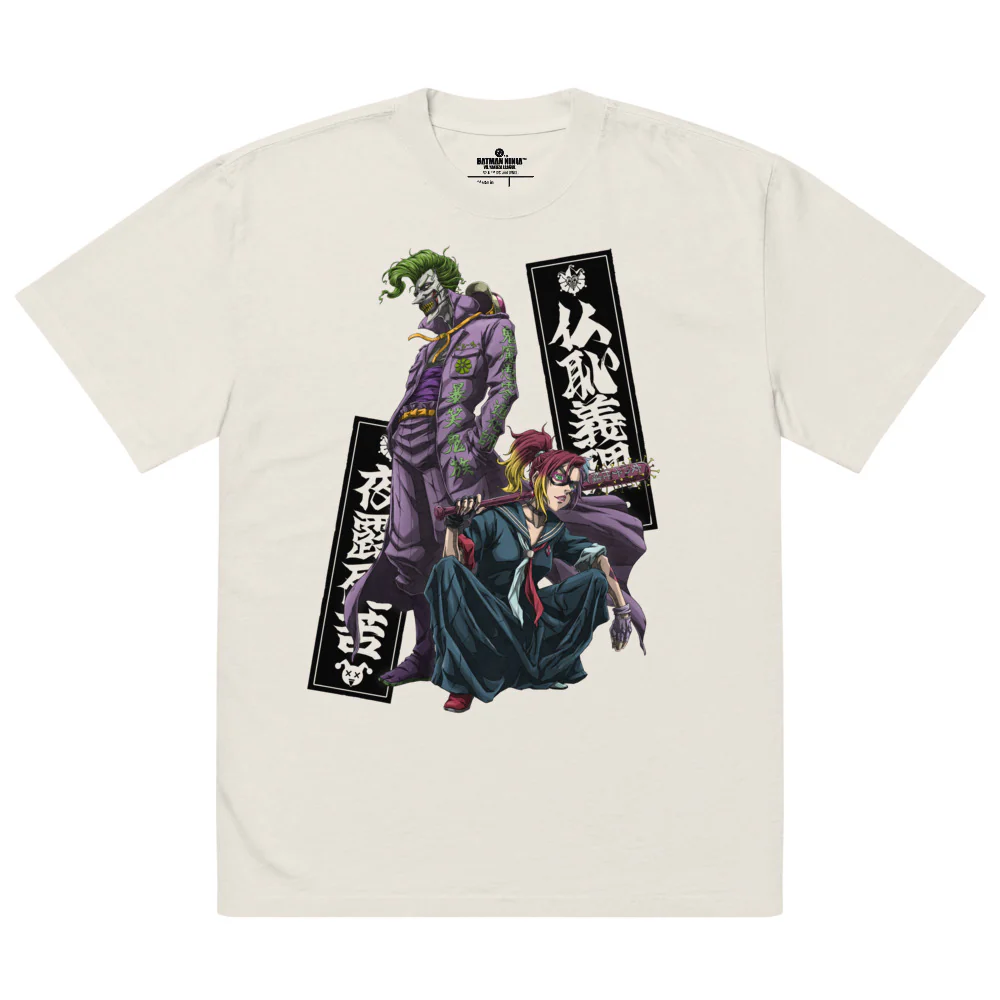 BATMAN NINJA VS. YAKUZA LEAGUE The Joker & Harley Quinn Oversized Faded T-Shirt