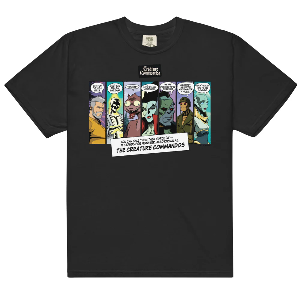 2616-creature-commandos-panels-comfort-colors-t-shirt-1.webp CREATURE COMMANDOS Panels Comfort Colors T-shirt