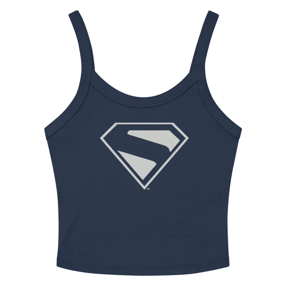 SUPERMAN (2025 Movie) Black & Silver S-Shield Women’s Micro-Rib Tank Top