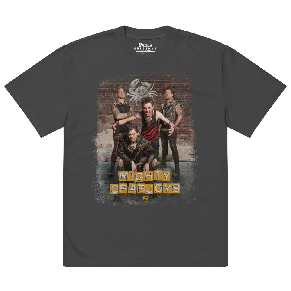 SUPERMAN (2025 Movie) Mighty Crabjoys Oversized Faded T-Shirt