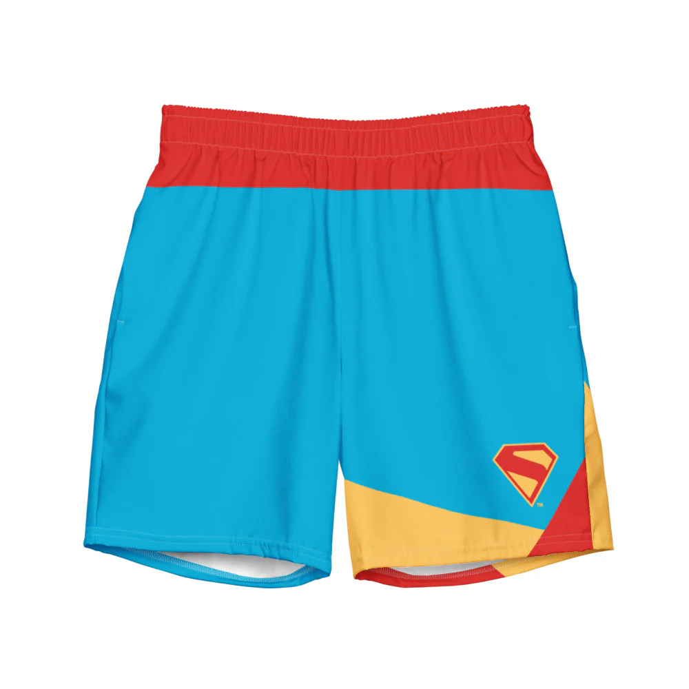 SUPERMAN (2025 Movie) S-Shield Color-Block Swim Trunks