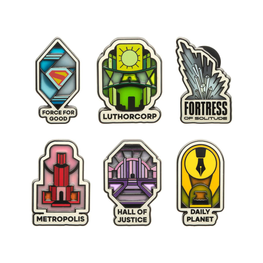 3378-superman-2025-movie-stained-glass-pin-set-1.webp SUPERMAN (2025 Movie) Stained Glass Pin Set