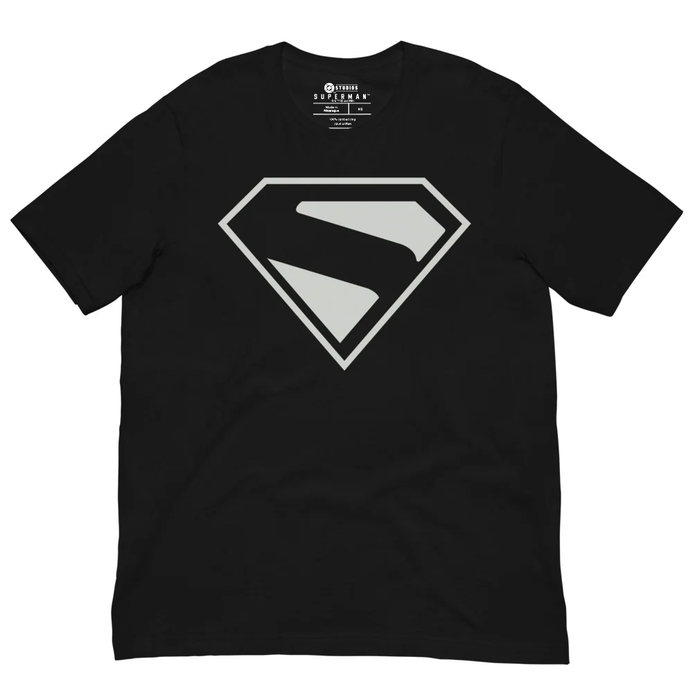 Superman 2025 T-Shirt - Black & Silver S-Shield