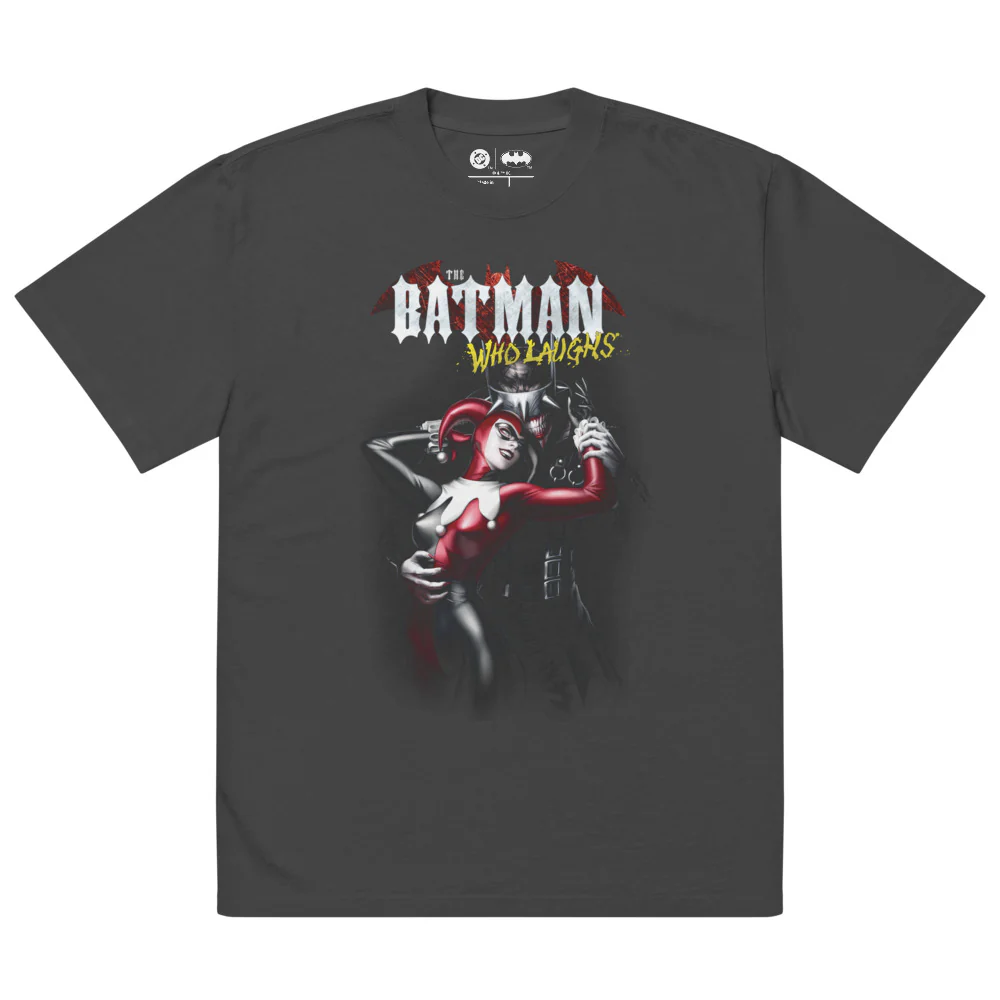 THE BATMAN WHO LAUGHS & HARLEY QUINN Oversized Faded T-Shirt