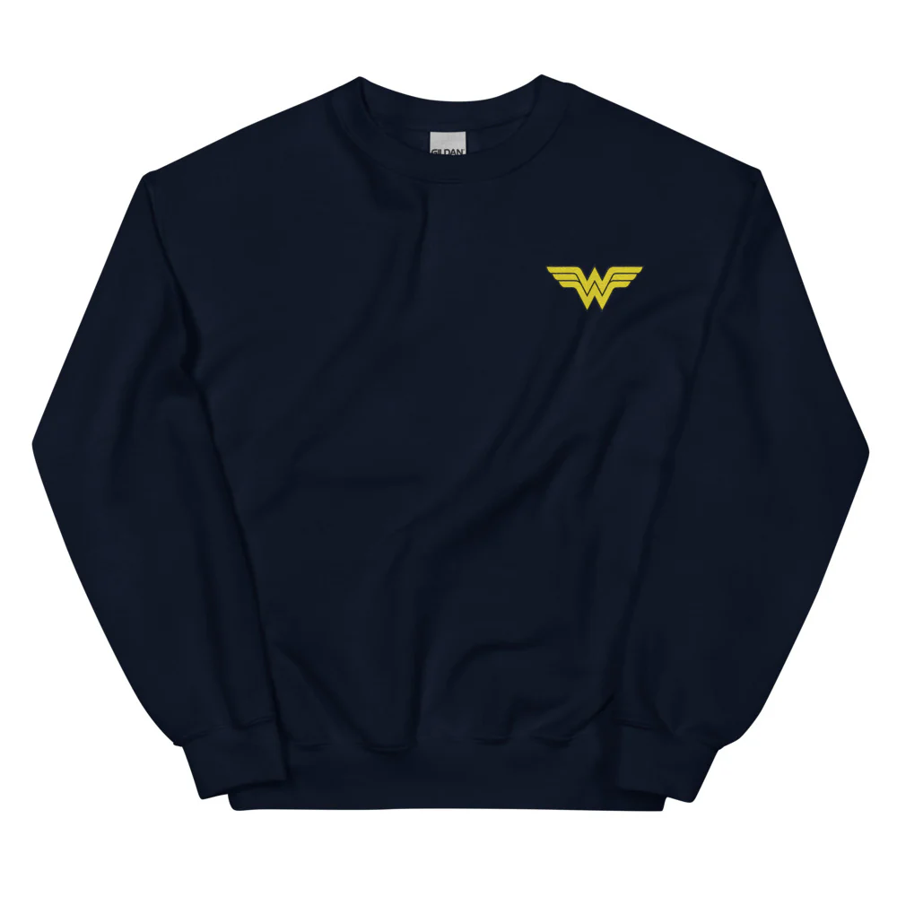 4151-wonder-woman-logo-embroidered-crewneck-sweatshirt-2.webp WONDER WOMAN Logo Embroidered Crewneck Sweatshirt