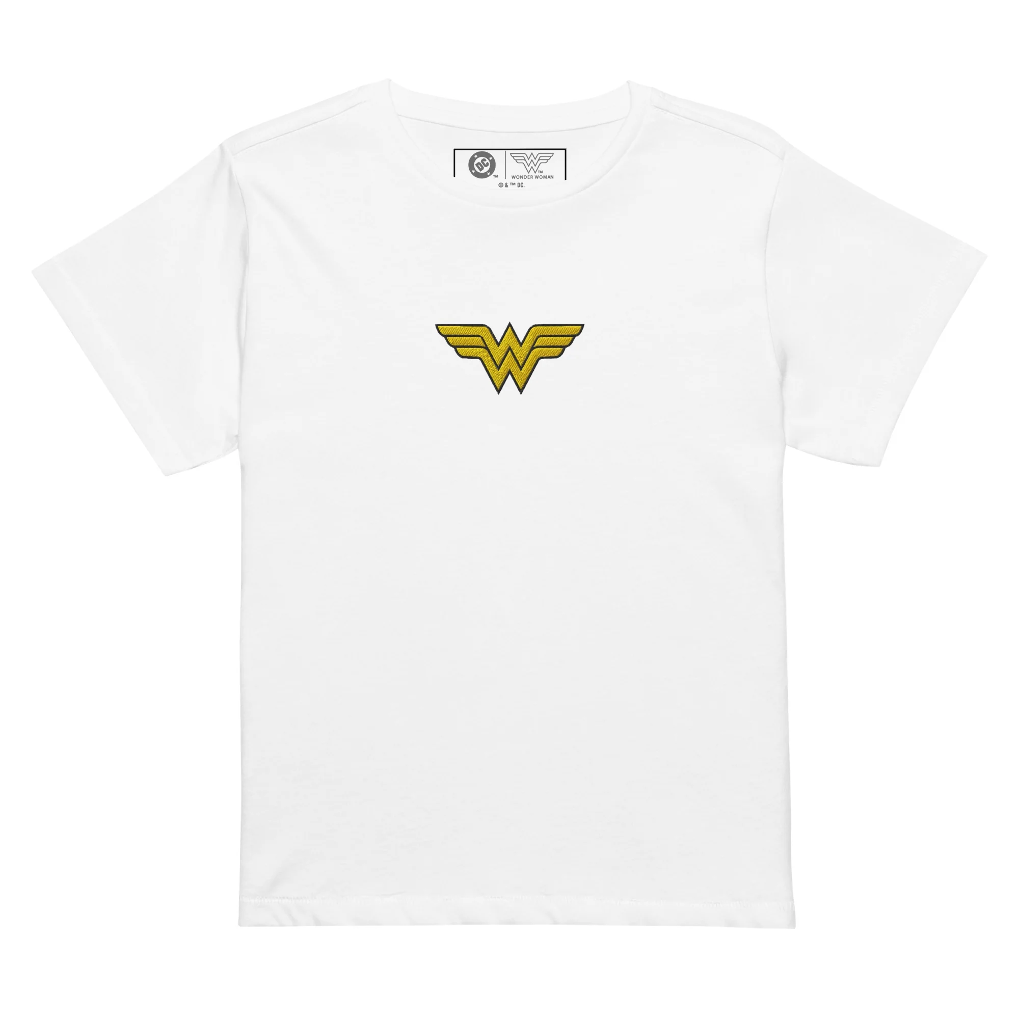 WONDER WOMAN Logo Embroidered Women's High-waisted T-Shirt