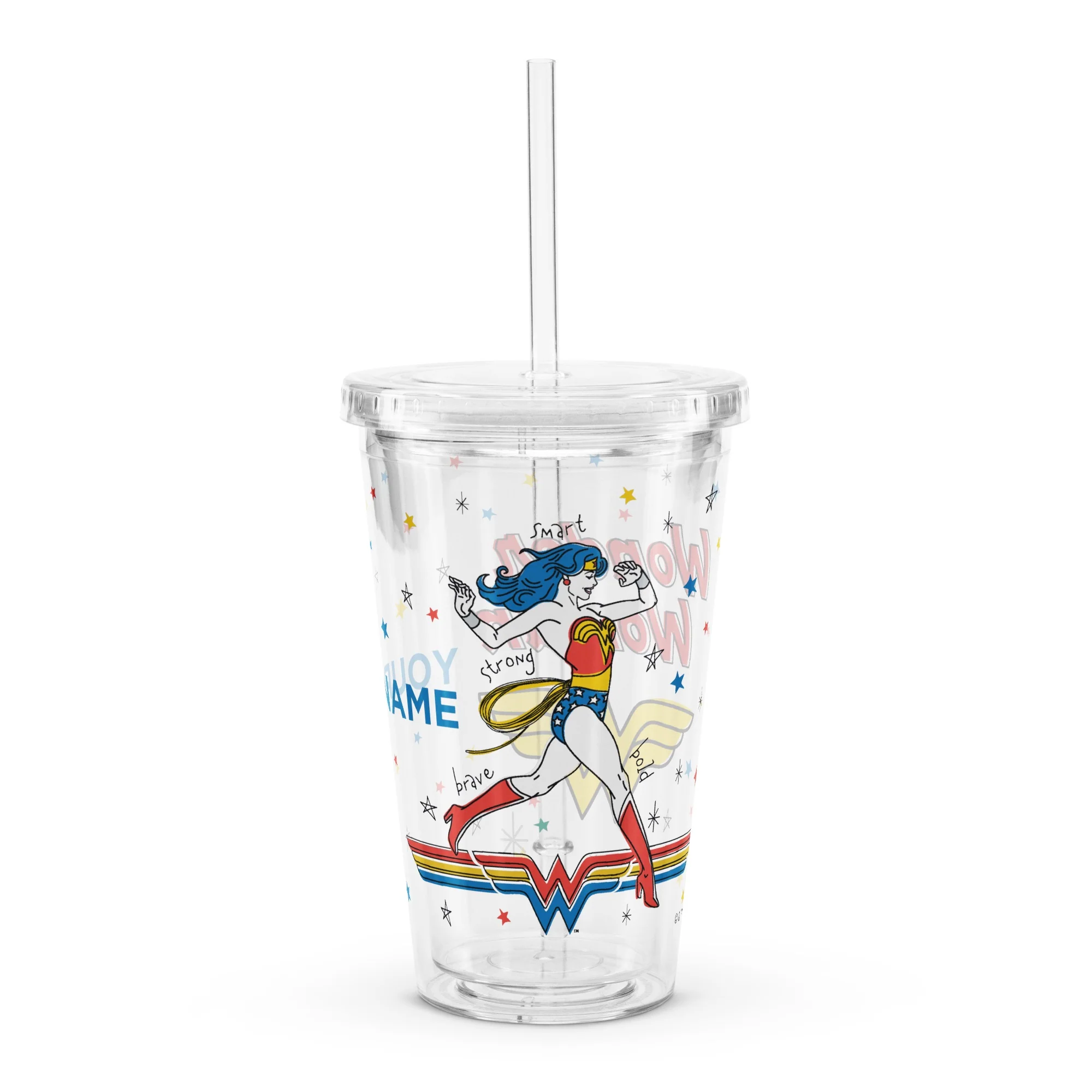 WONDER WOMAN Personalized Plastic Tumbler