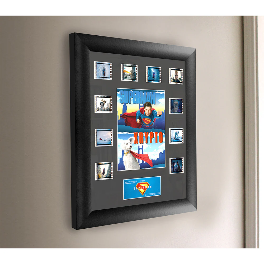 SUPERMAN (2025 Movie) Superman & Krypto FilmCells Mini Montage Framed FilmCells™ Presentation