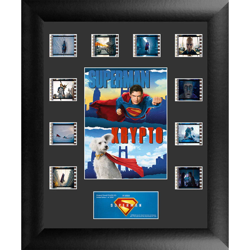 4572-superman-2025-movie-superman-krypto-filmcells-mini-montage-framed-filmcells-presentation-1.webp SUPERMAN (2025 Movie) Superman & Krypto FilmCells Mini Montage Framed FilmCells™ Presentation
