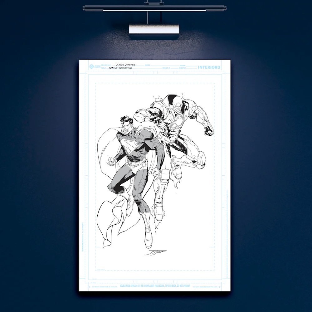 4699-man-of-tomorrow-superman-lex-luthor-by-jorge-jim-nez-11-x-17-black-white-art-board-facsimile-2.webp MAN OF TOMORROW Superman & Lex Luthor by Jorge Jiménez 11"x 17" Black & White Art Board Facsimile