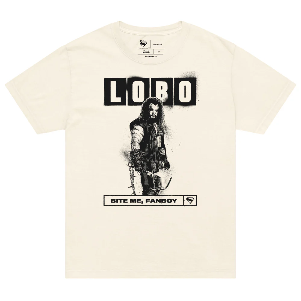 SUPERGIRL (2026 Movie) Lobo Oversized Garment-Dyed T-Shirt "Bite Me, Fanboy"