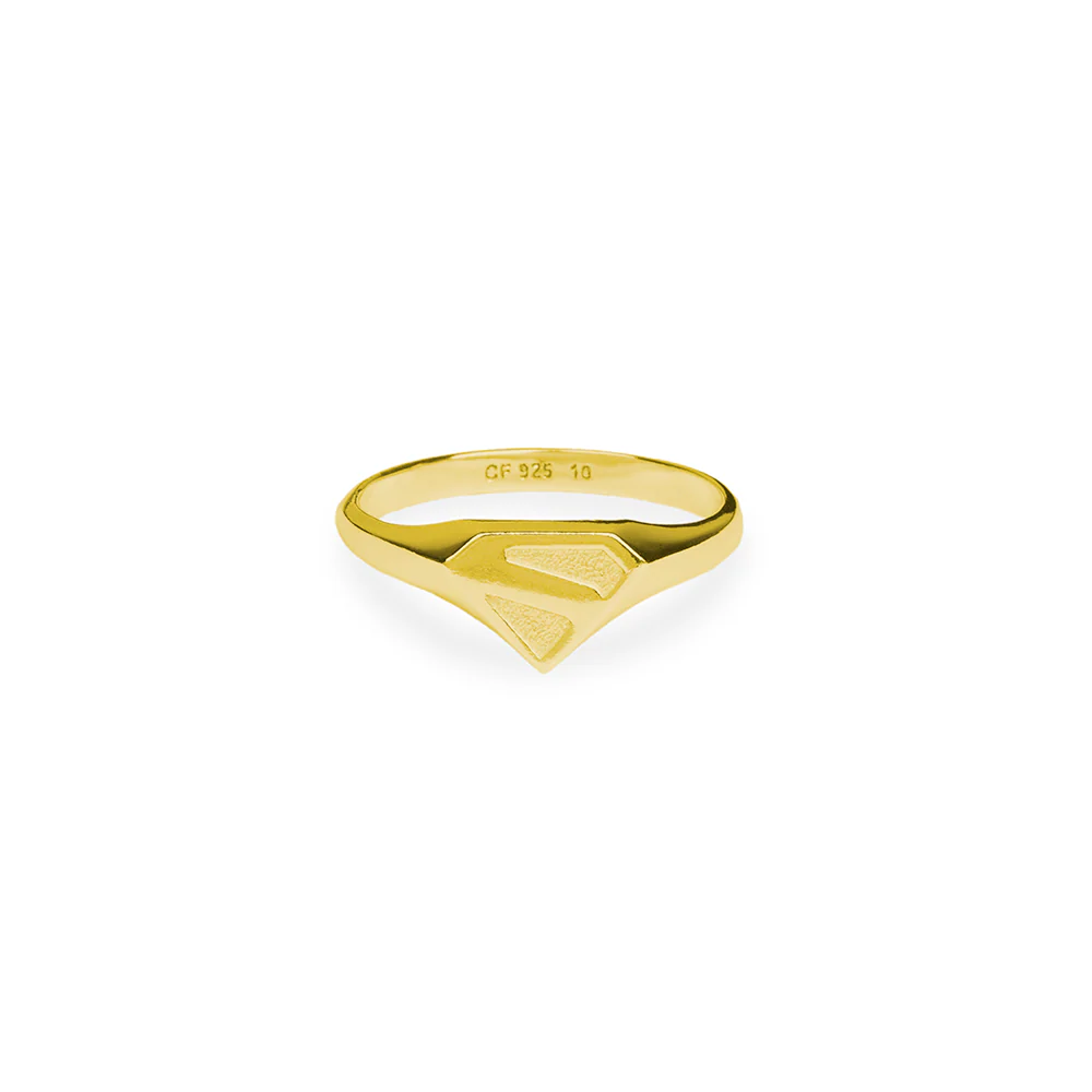 SUPERGIRL (2026 Movie) S-Shield 24k Gold-Plated Sterling Silver Ring