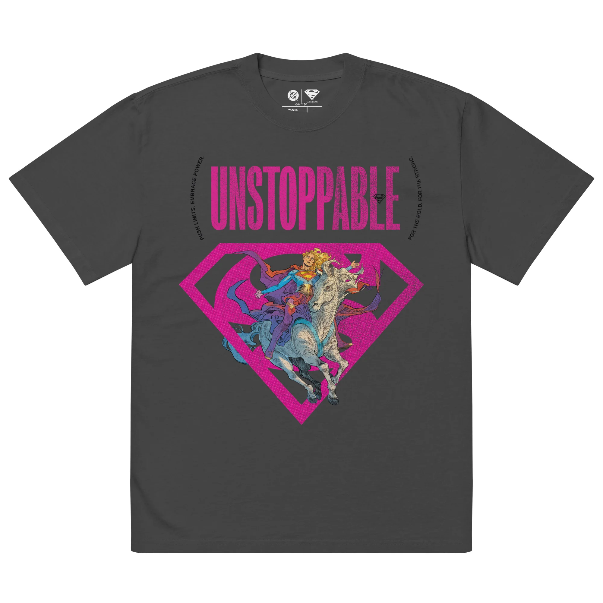 SUPERGIRL Unstoppable Oversized Faded T-shirt