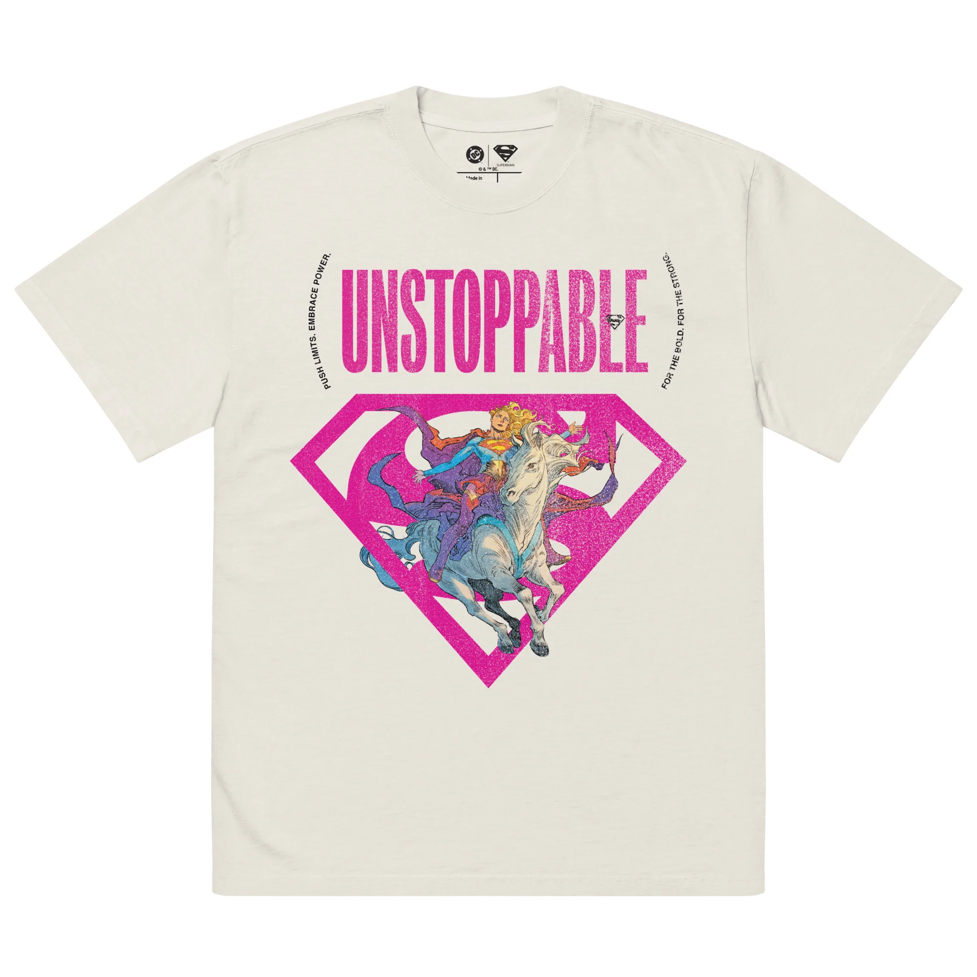SUPERGIRL Unstoppable Oversized Faded T-shirt
